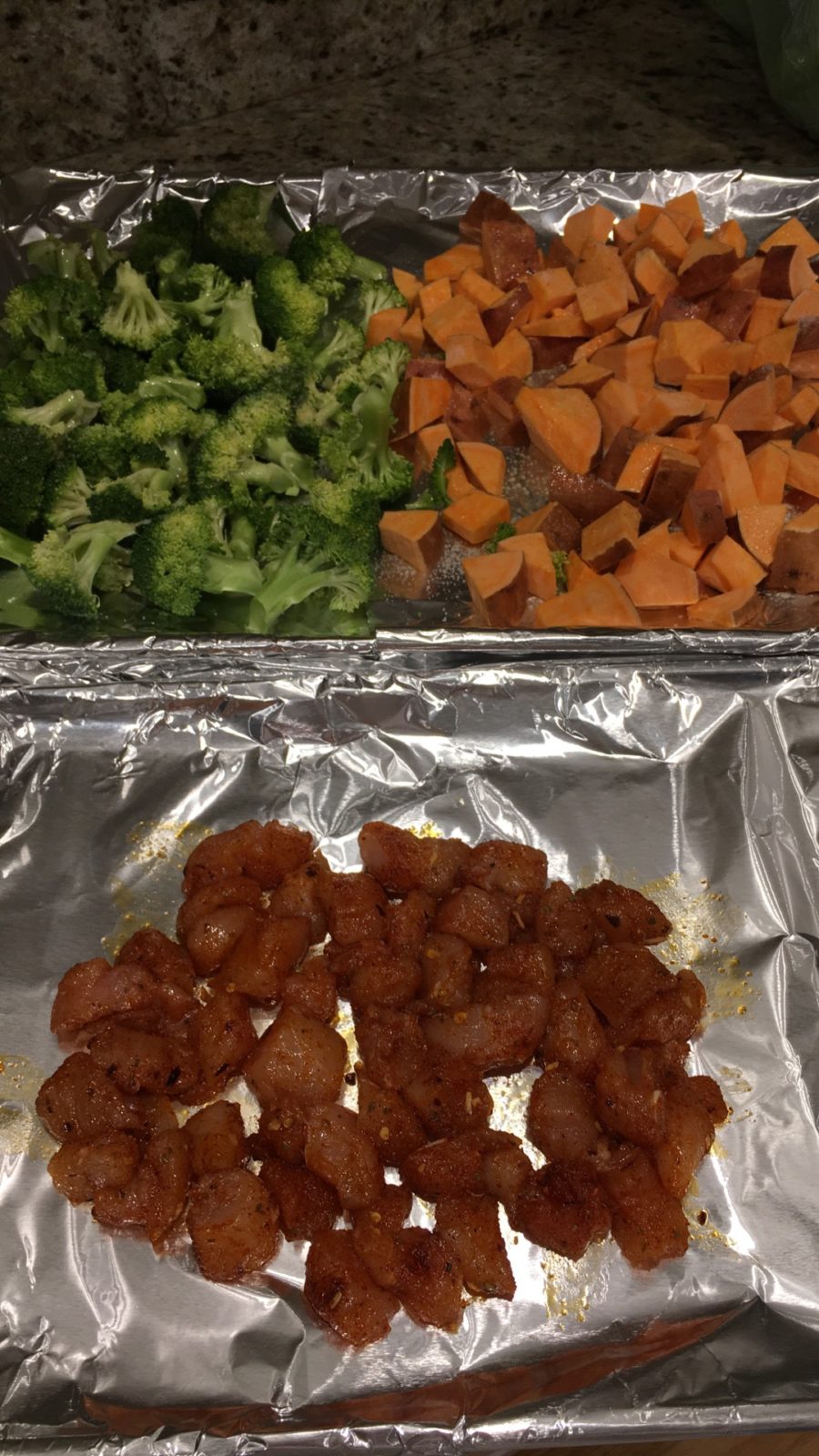 Meal Prep Lunch Bowls with Spicy Chicken, Roasted Lemon Broccoli, and  Caramelized Sweet Potatoes - Ally's Cooking