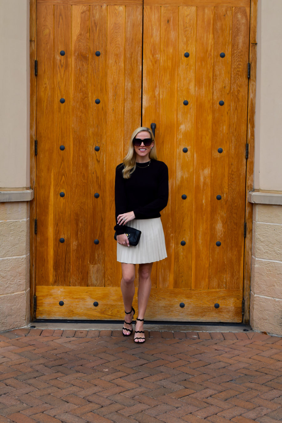 Pleated Leather Skirt The Sarcastic Blonde