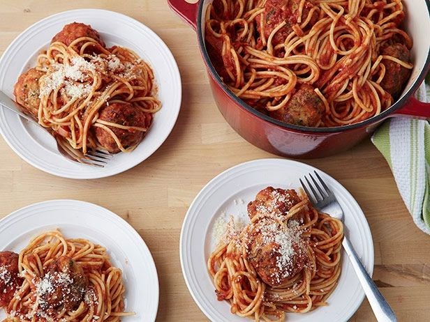 crack of the week :: ina’s spaghetti & spicy turkey meatballs