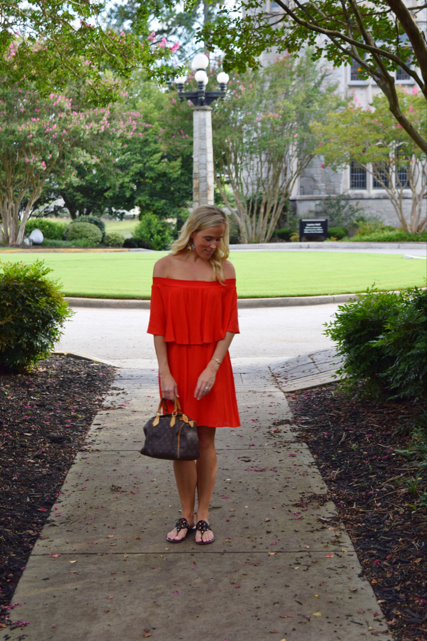 :: Red Off The Shoulder Dress ::