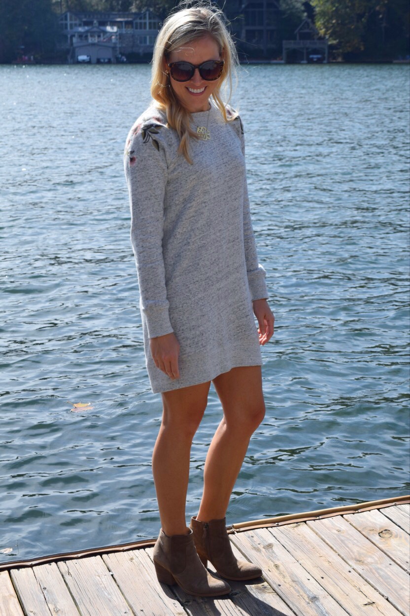 :: Embroidered Sweatshirt Dress ::